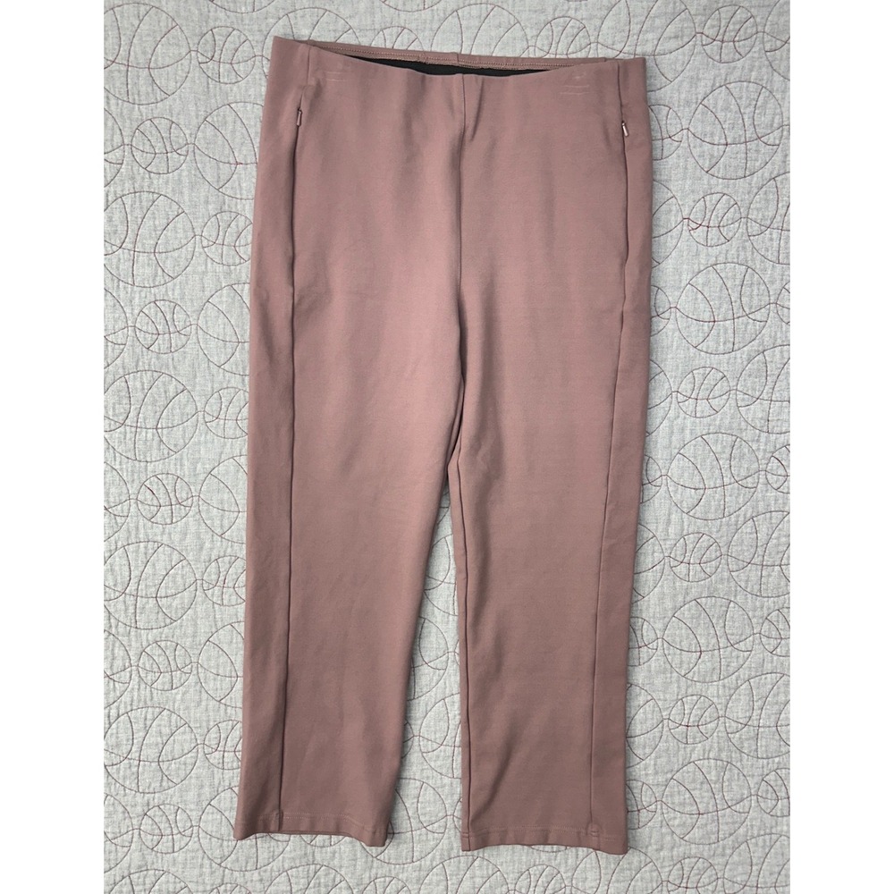 Betabrand Monroe‎ Crop Straight Trouser Mauve Lilac Dust Straight Leg Women's XL